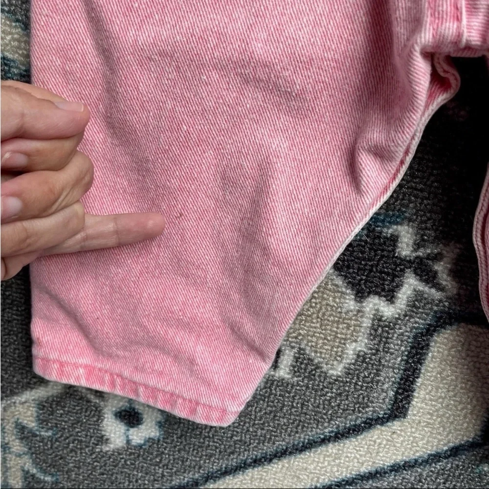 Vtg Osh Kosh B'Gosh Overalls Sz 12mon Vestback Pink Acid Wash Pleated Bibs READ